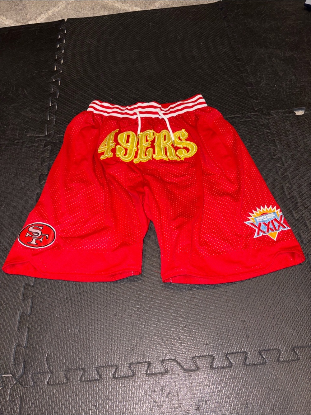 San Francisco 49ers Just Don NFL Red 4 Pockets Shorts Size XL